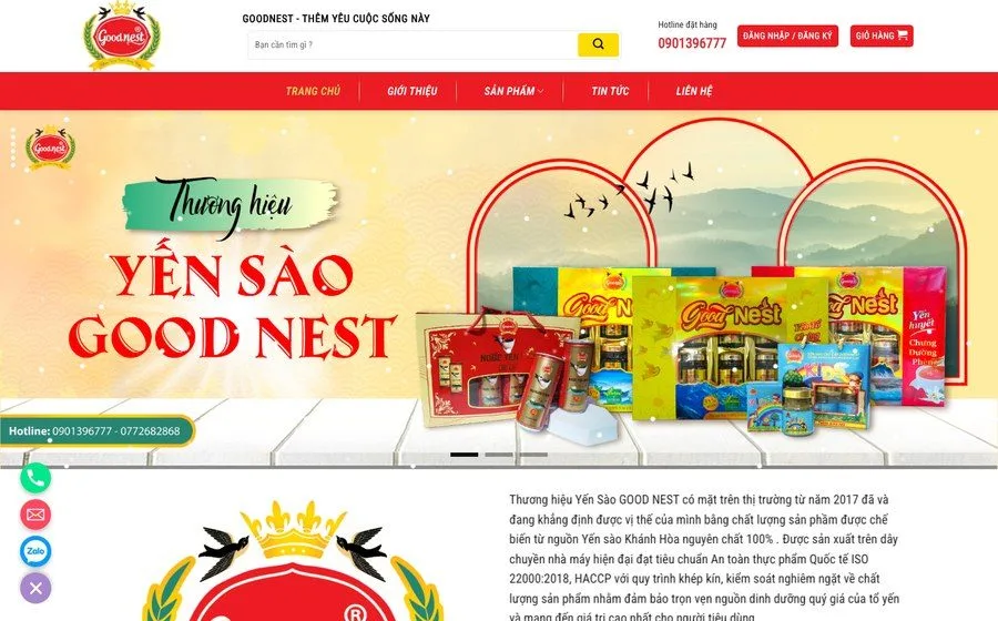 Website Yến sào Good Nest